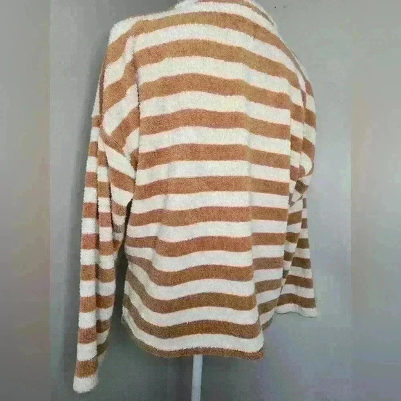 Madewell Womens Earrhen Clay Striped MWL Loop Terry Notched Sweatshirt - Picture 10 of 12